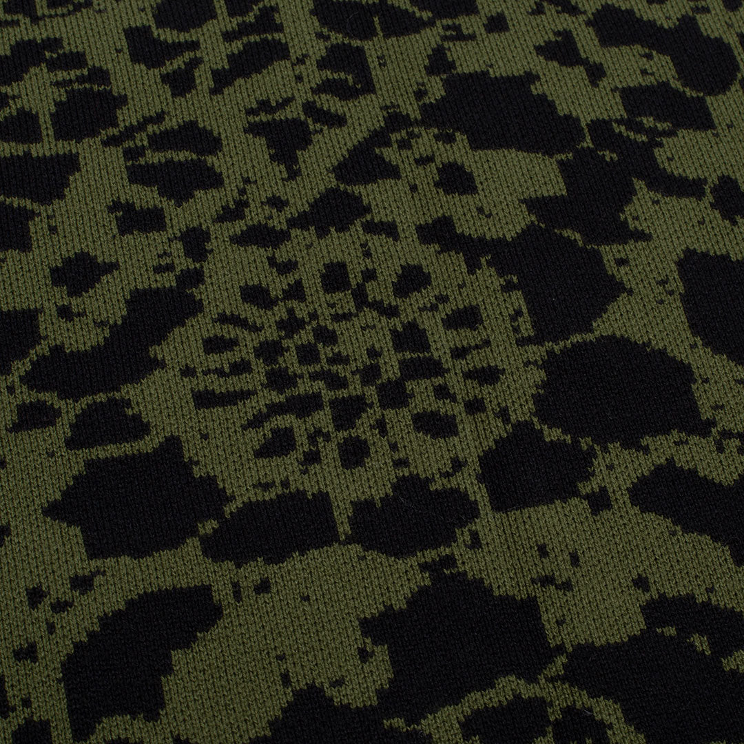 GX1000（ジーエックスワンサウザンド）| JACQUARD KNIT SWEATER LACED / GREEN AND BLACK | スノーボード・スケートボードのTACTICS JAPAN