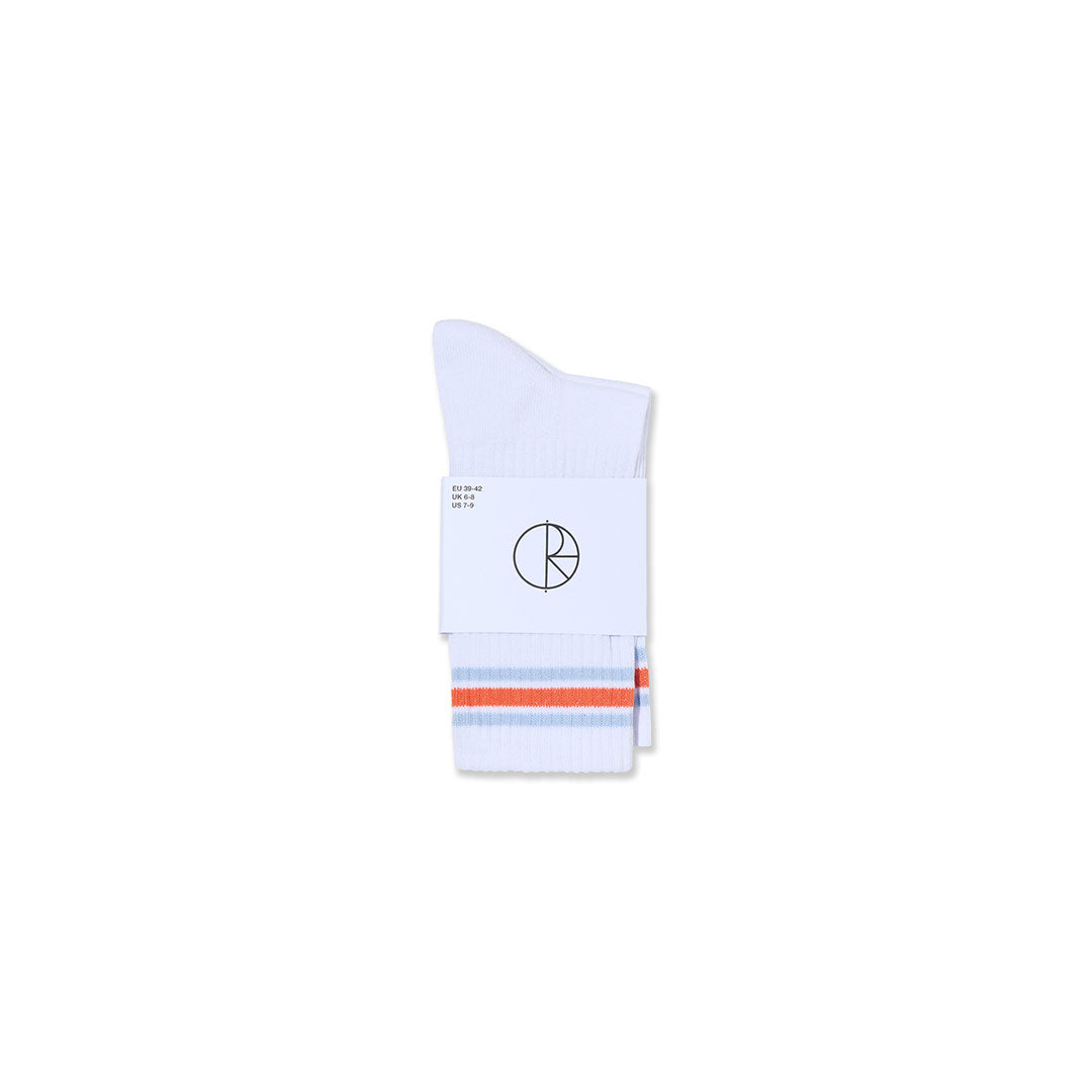 POLAR SKATE CO. （ポーラー スケート カンパニー）| STRIPES RIB SOCKS / WHITE/ORANGE/BLUE | スノーボード・スケートボードのTACTICS JAPAN