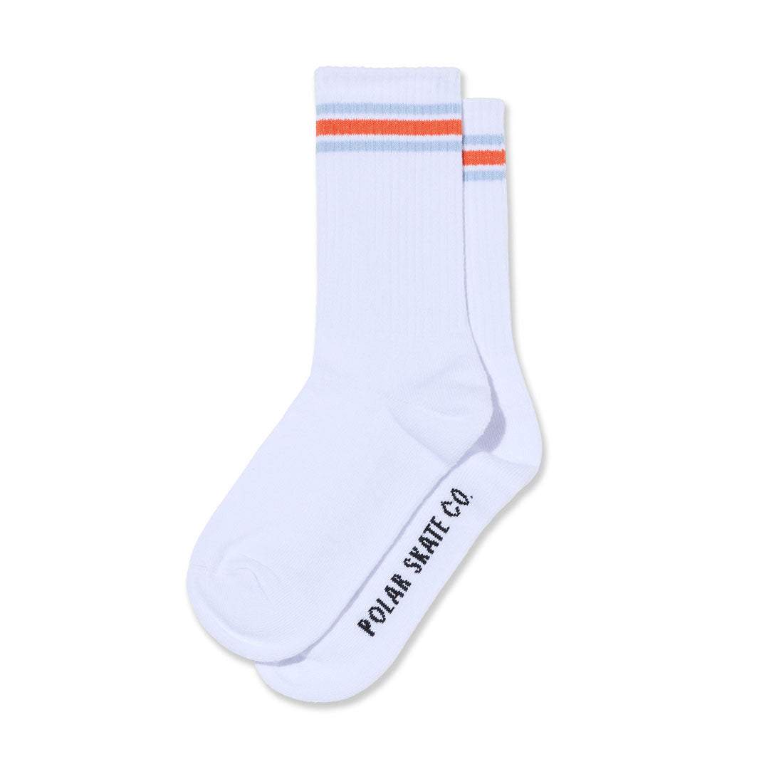 POLAR SKATE CO. （ポーラー スケート カンパニー）| STRIPES RIB SOCKS / WHITE/ORANGE/BLUE | スノーボード・スケートボードのTACTICS JAPAN