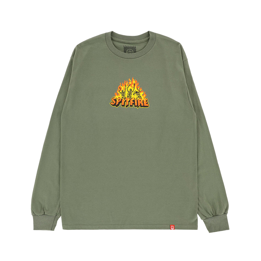 SPITFIRE WHEELS（スピットファイア ウィール）| HELLFIRE L/S T-SHIRT / MILITARY GREEN | スノーボード・スケートボードのTACTICS JAPAN