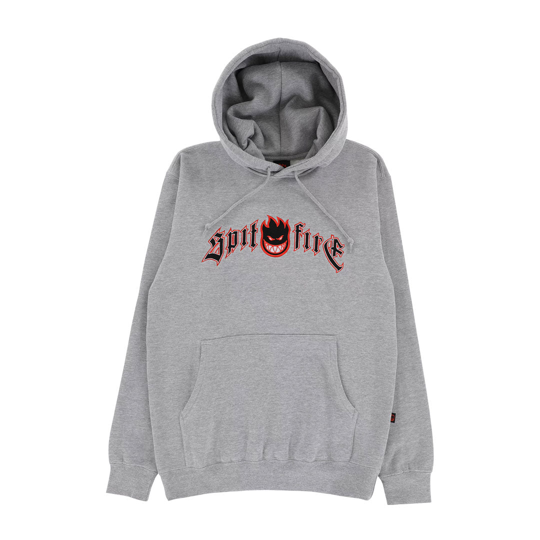 SPITFIRE WHEELS（スピットファイア ウィール）| IMMORTAL FIRE EMB HOODIE / GREY HEATHER | スノーボード・スケートボードのTACTICS JAPAN