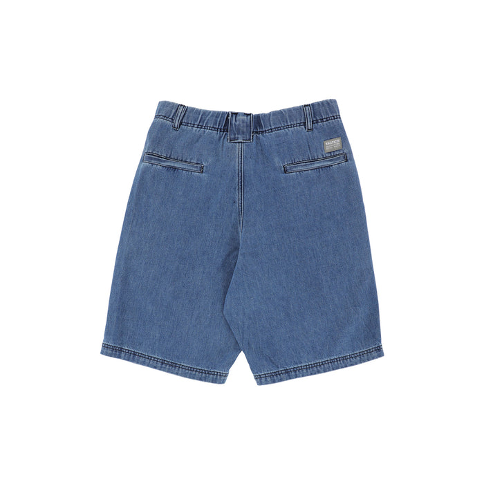TACTICS（タクティクス）| BUFFET PLEATED DENIM SHORTS / WASHED BLUE DENIM | スノーボード・スケートボードのTACTICS JAPAN