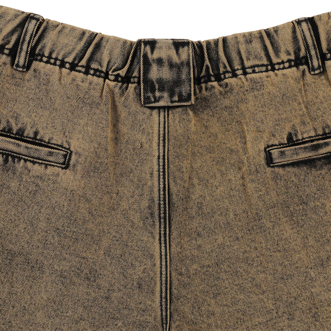 TACTICS（タクティクス）| BUFFET PLEATED DENIM SHORTS / GOLD OVERDYE BLACK DENIM | スノーボード・スケートボードのTACTICS JAPAN