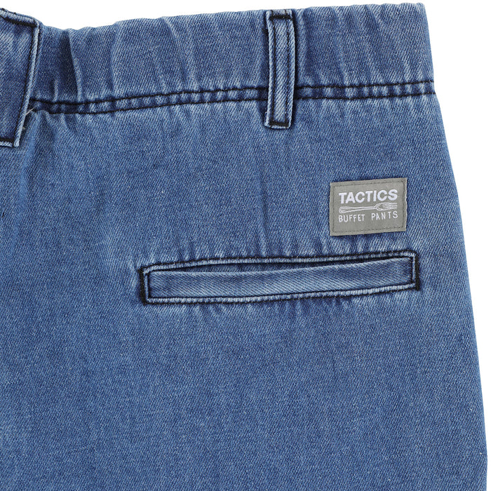 TACTICS（タクティクス）| BUFFET PLEATED DENIM SHORTS / WASHED BLUE DENIM | スノーボード・スケートボードのTACTICS JAPAN