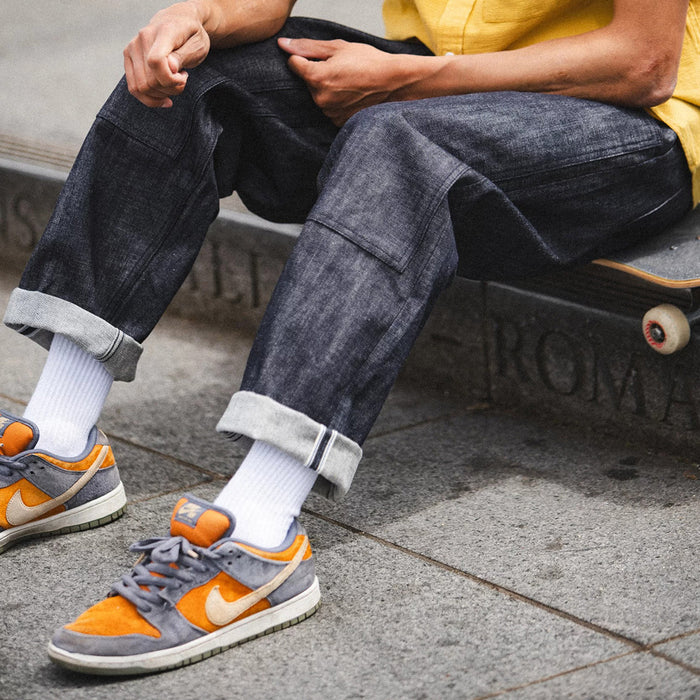 TACTICS（タクティクス）| DOUBLE KNEE JEANS / INDIGO SELVEDGE | スノーボード・スケートボードのTACTICS JAPAN