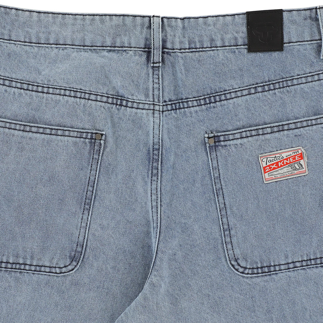 TACTICS（タクティクス）| DOUBLE KNEE JEANS / WASHED BLUE | スノーボード・スケートボードのTACTICS JAPAN