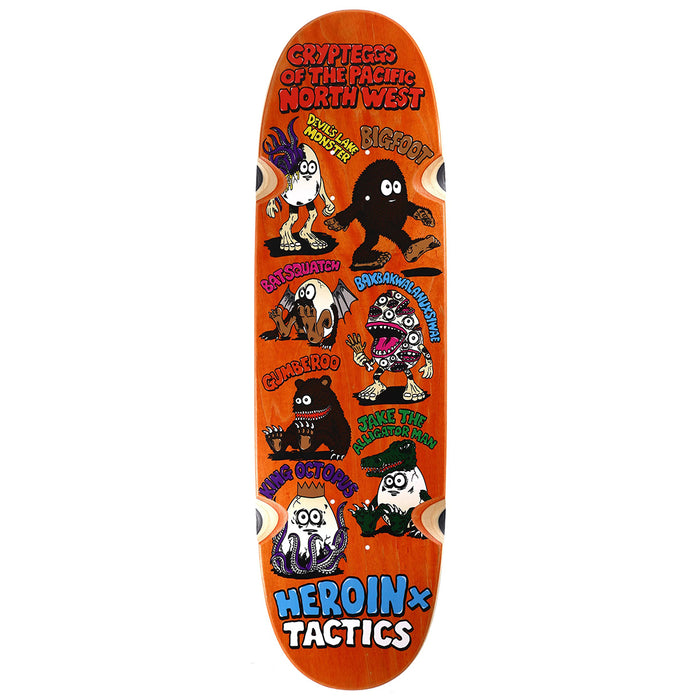 HEROIN SKATEBOARD（ヘロイン スケートボード）| HEROIN X TACTICS CRYPTEGGS 9.125 SYMMETRICAL SHAPE SKATEBOARD DECK / ORANGE - 9.125 | スノーボード・スケートボードのTACTICS JAPAN