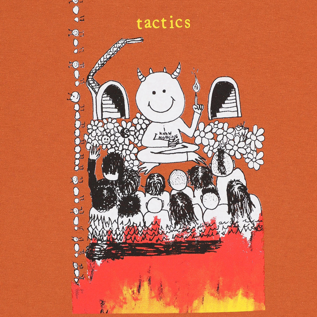 TACTICS（タクティクス）| I KNOW NOTHING T-SHIRT / BRUNT ORANGE | スノーボード・スケートボードのTACTICS JAPAN