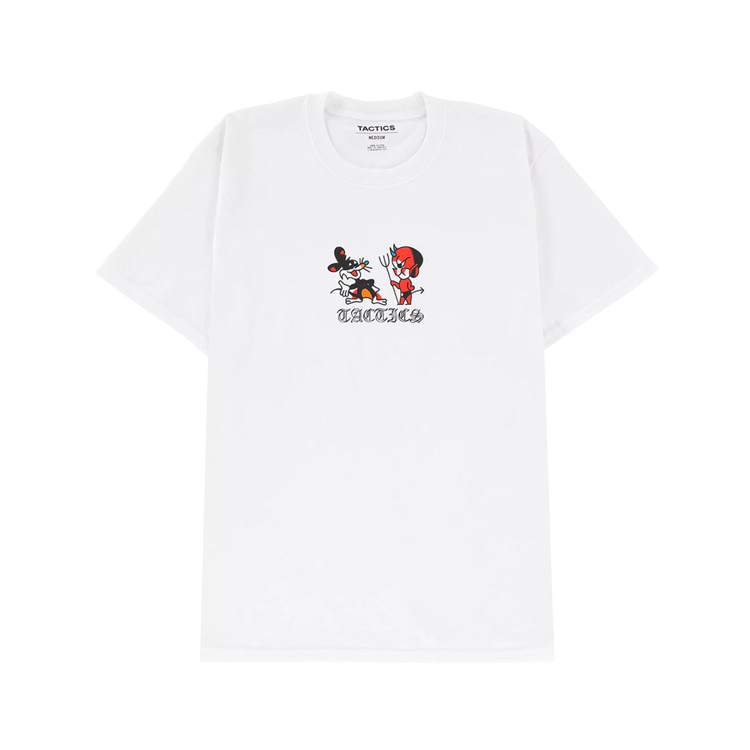 TACTICS（タクティクス）| LUCKY DEVIL T-SHIRT / WHITE | スノーボード・スケートボードのTACTICS JAPAN