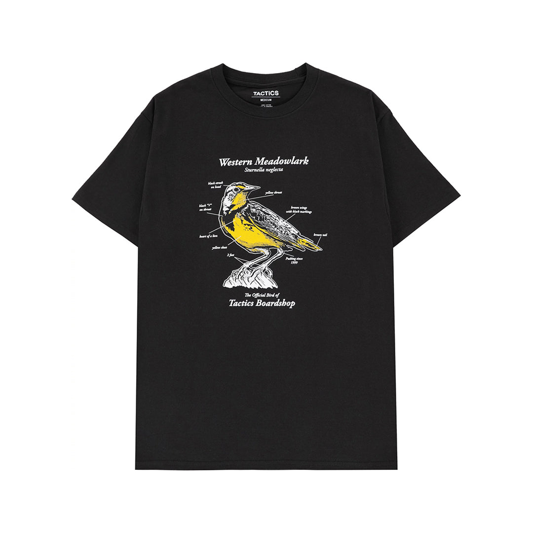 TACTICS（タクティクス）| MEADOWLARK SCIENTIFIC T-SHIRT / BLACK | スノーボード・スケートボードのTACTICS JAPAN