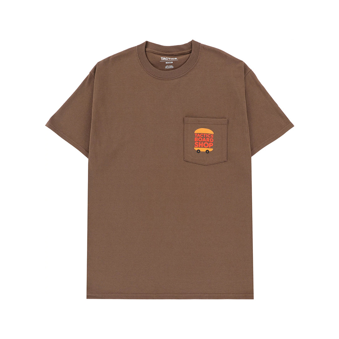 TACTICS｝（タクティクス）| Tシャツ | NICE BUNS POCKET T-SHIRT / BROWN | スノーボード・スケートボードのTACTICS JAPAN