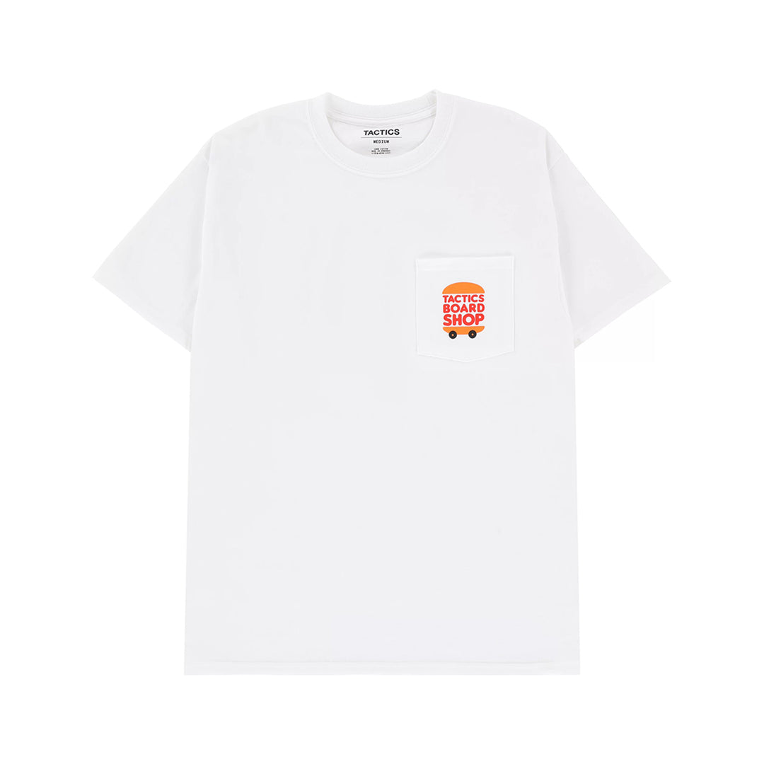 TACTICS｝（タクティクス）| Tシャツ | NICE BUNS POCKET T-SHIRT / WHITE | スノーボード・スケートボードのTACTICS JAPAN