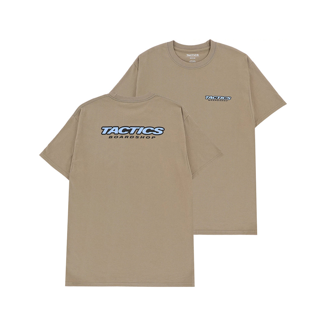TACTICS（タクティクス）| THROWBACK LOGO T-SHIRT / LIGHT BROWN | スノーボード・スケートボードのTACTICS JAPAN