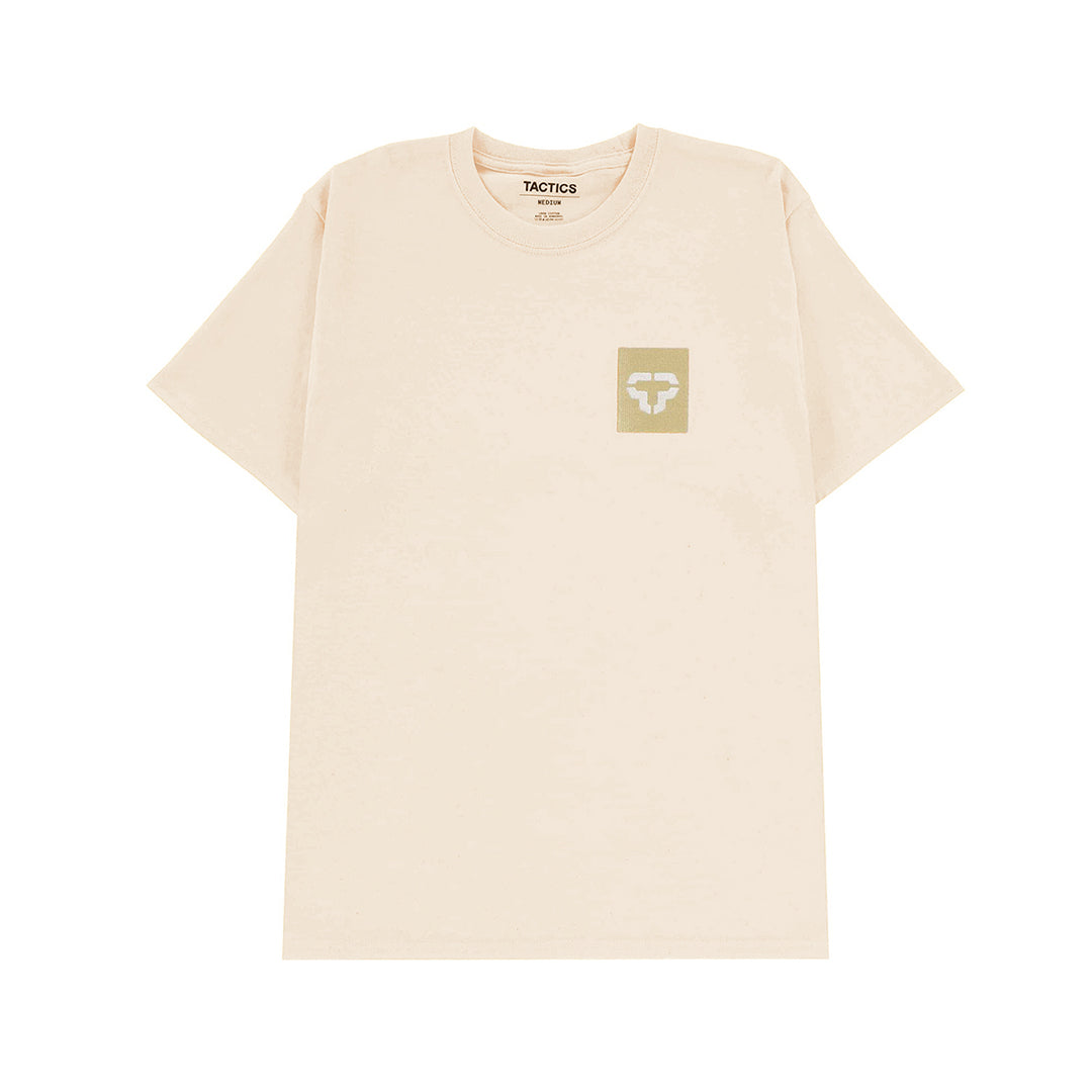 TACTICS（タクティクス）| TONAL ICON EMBROIDRED T-SHIRT / NATURAL | スノーボード・スケートボードのTACTICS JAPAN
