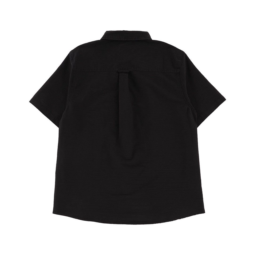 TACTICS（タクティクス）| TRADEMARK S/S SHIRT / BLACK SEERSUCKER | スノーボード・スケートボードのTACTICS JAPAN
