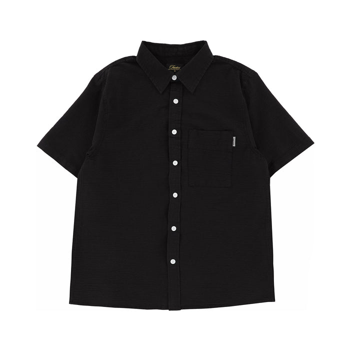 TACTICS（タクティクス）| TRADEMARK S/S SHIRT / BLACK SEERSUCKER | スノーボード・スケートボードのTACTICS JAPAN