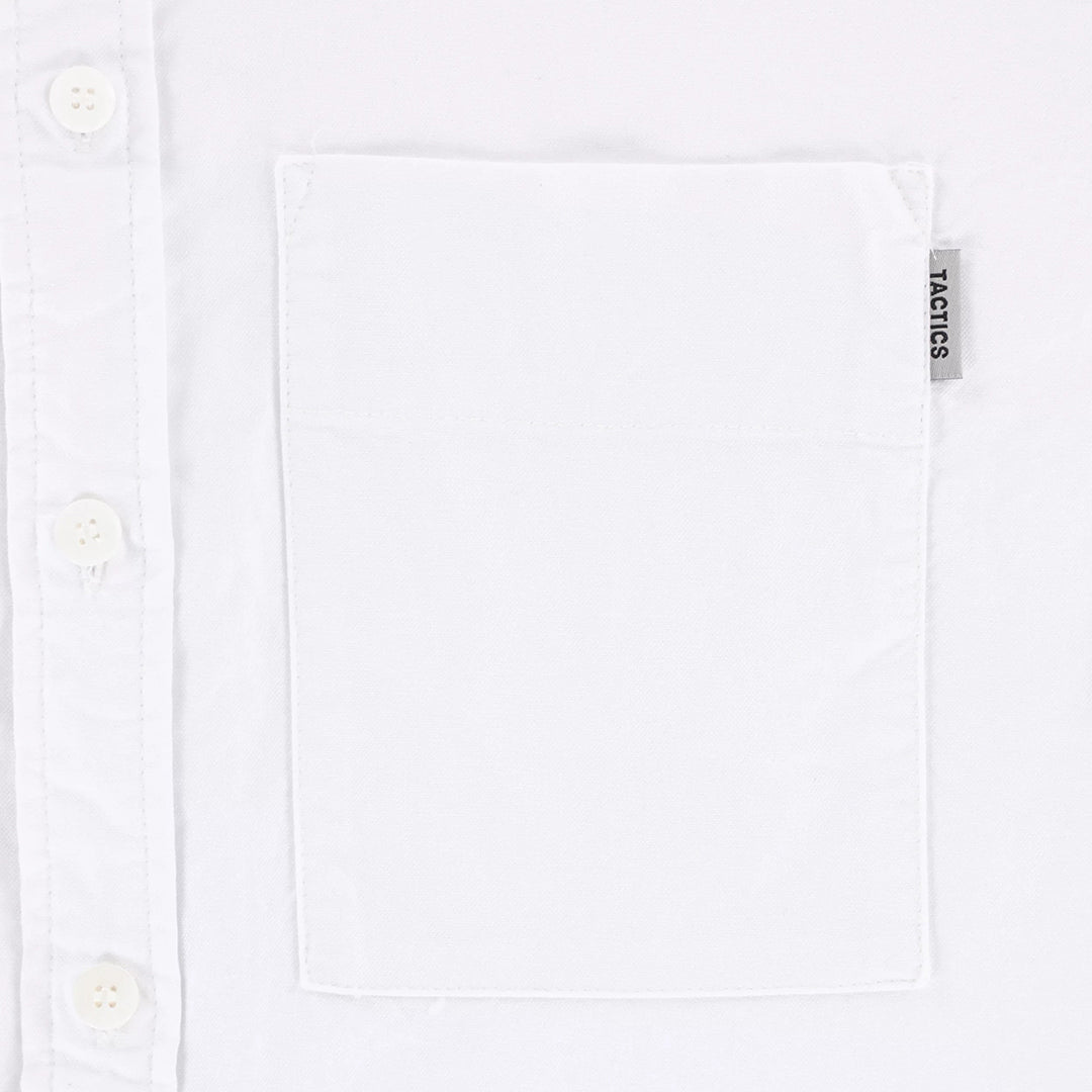 TACTICS（タクティクス）| TRADEMARK S/S SHIRT / WHITE OXFORD | スノーボード・スケートボードのTACTICS JAPAN