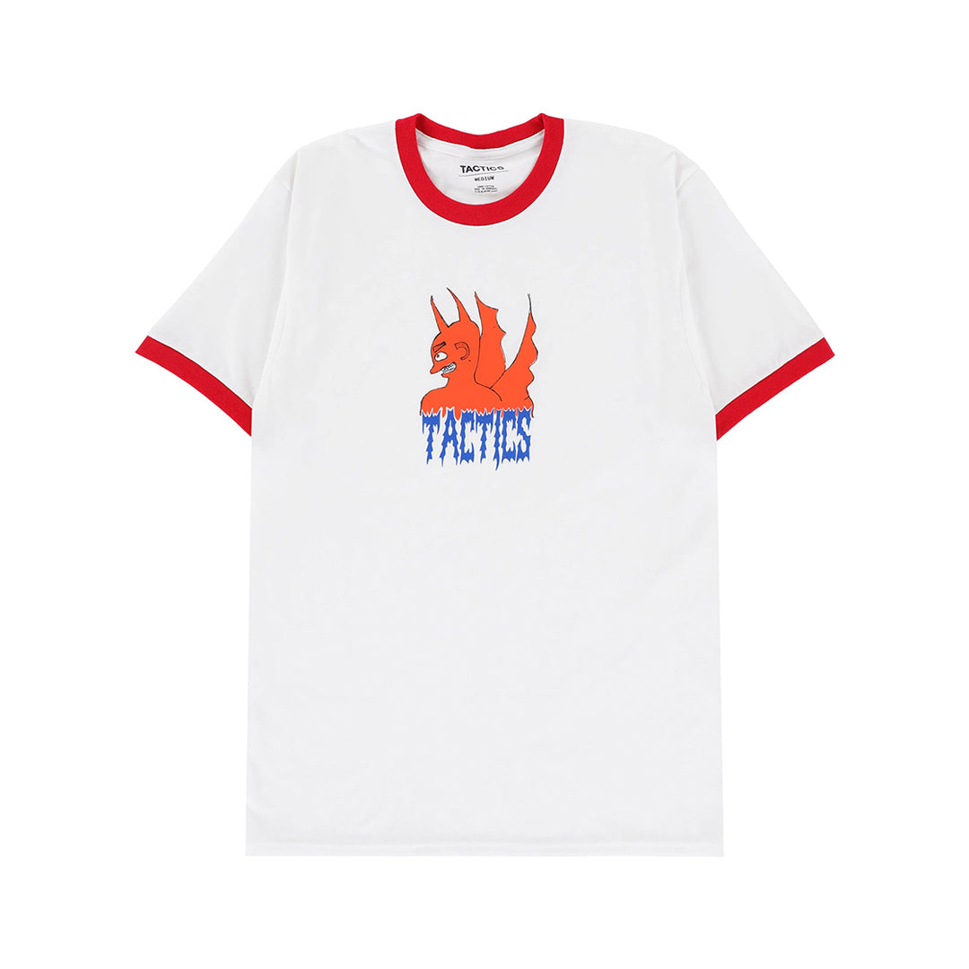 TACTICS（タクティクス）| UR TOP ADVISOR RINGER T-SHIRT / WHITE RED | スノーボード・スケートボードのTACTICS JAPAN